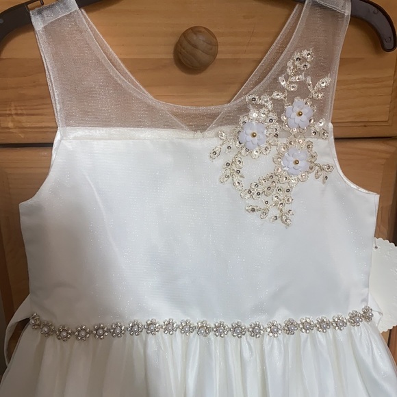 NWT gold lace sparkle flower girl communion dress - Picture 5 of 16